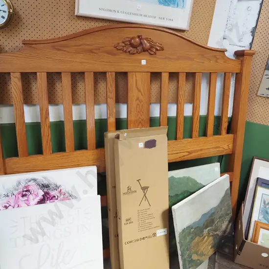 carved solid oak queen headboard