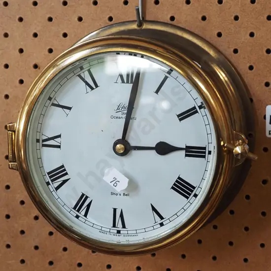 Schatz German nautical style brass based wall clock