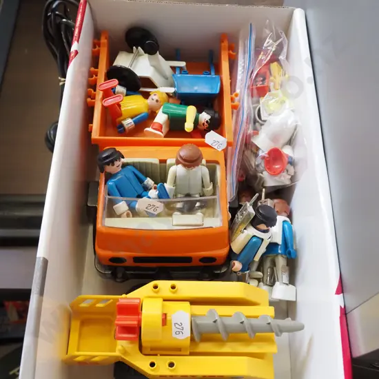 box of Playmobil toys