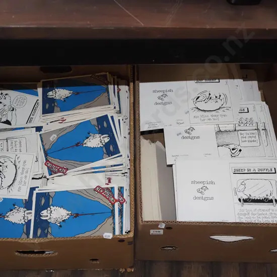 2x boxes of NZ sheep designs greeting cards and postcards