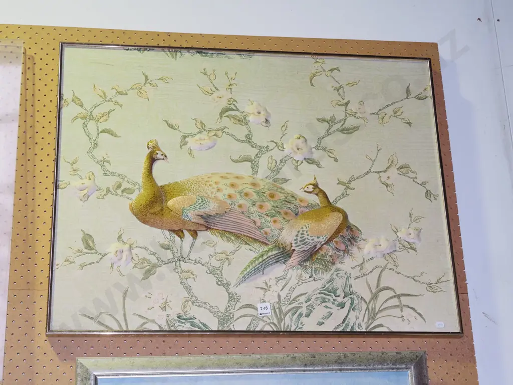 framed print on fabric - peacocks Image 1++