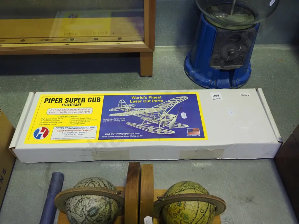 yet to be assembled wooden model of a Piper Super Cub float plane Image 1++