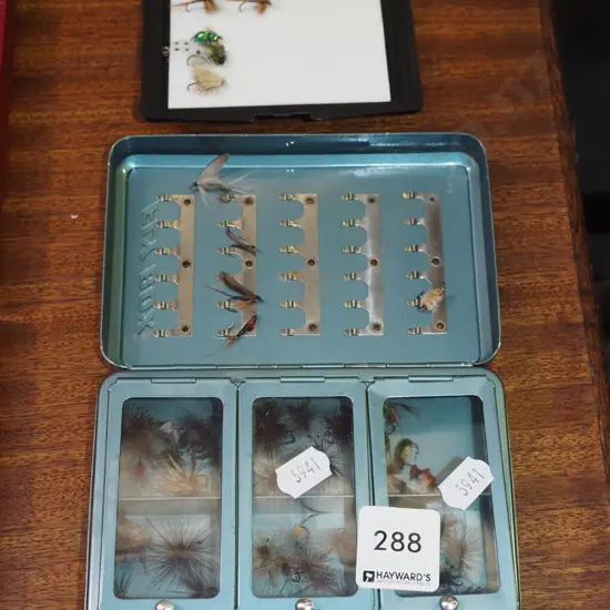 2x containers of fly fishing flies