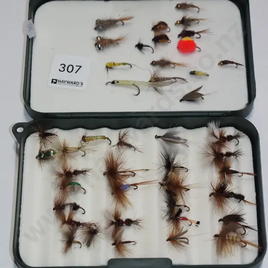 case of fly fishing flies
