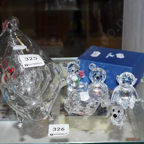 glass decorative pig figurine, crystal figurines etc