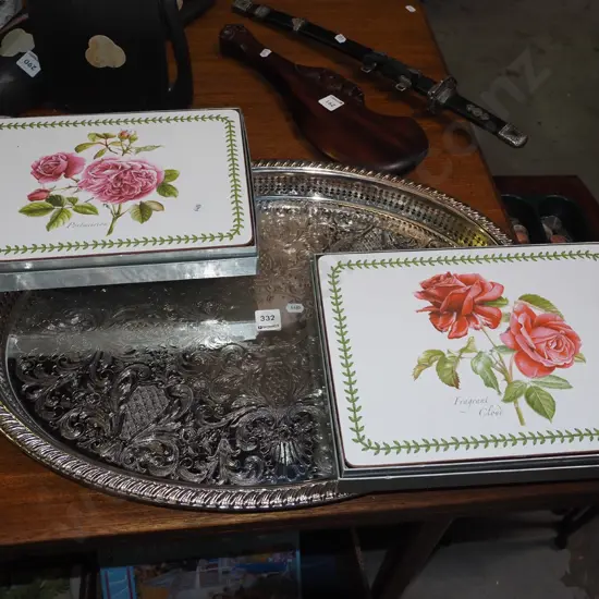 large plated ware tray D-550 and placemats