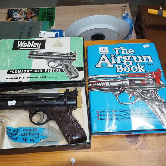 The Airgun Book and retro Webley Sr. air pistol - may need lubricating