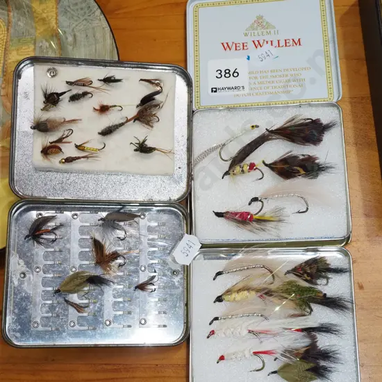 3 tins of fishing flies