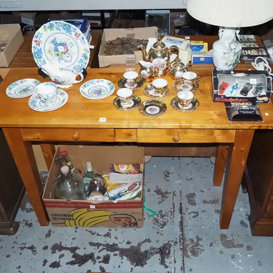 wooden 2-drawer hall table / desk H-770 W-2000 D-430