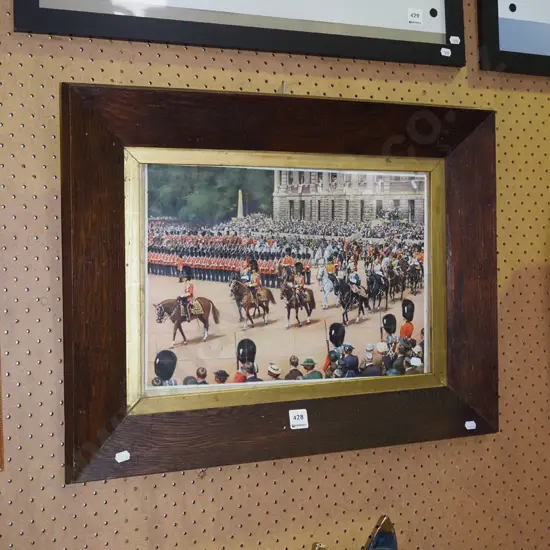 oak framed cigarette card pictures - royal parade