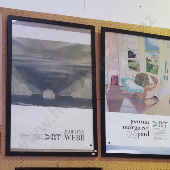 2x framed Dunedin Public Art Gallery poster prints - black dots