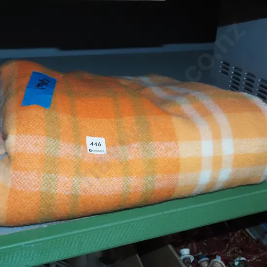 orange checked woollen blanket
