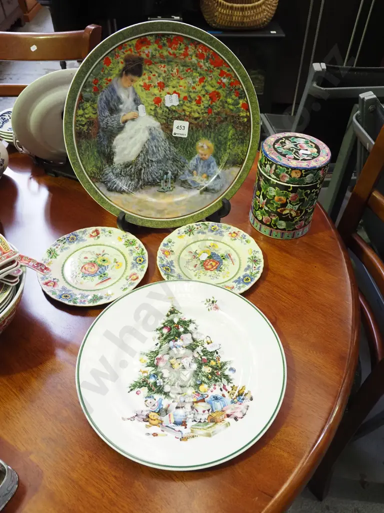 cabinet plates, Masons plates, ceramic lidded canister Image 1++