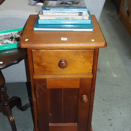 solid pine 1 door 1 drawer bedside cabinet