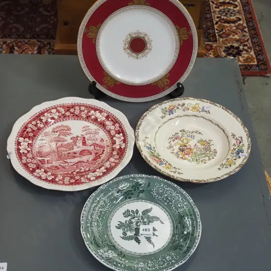 Spode plate, Wedgwood plate, Meakin hand painted bowl