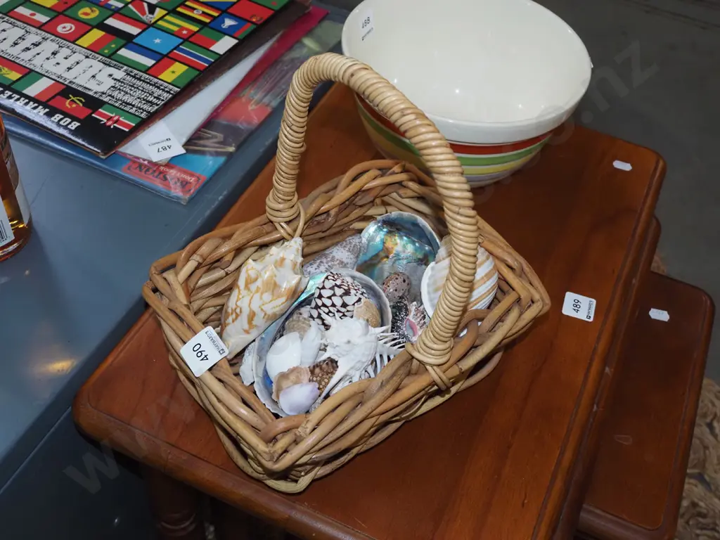 cane basket of shells Image 1++