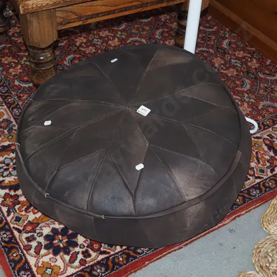 leather pouffe