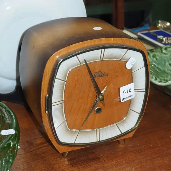 retro wood cased mantle clock