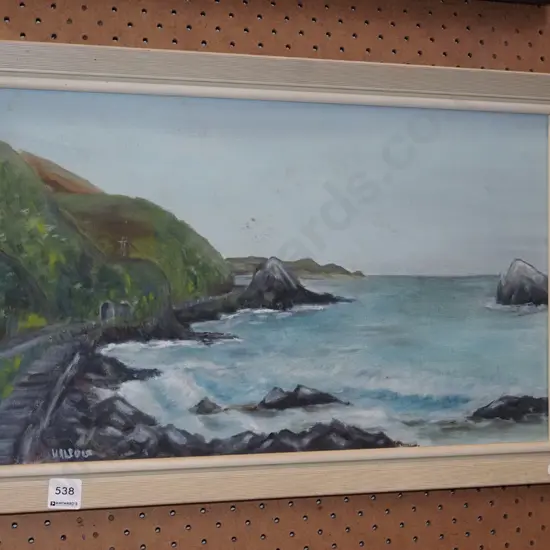 framed oil on board - Kaikoura coast 
