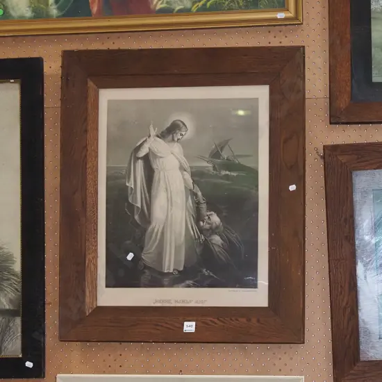 framed religious print