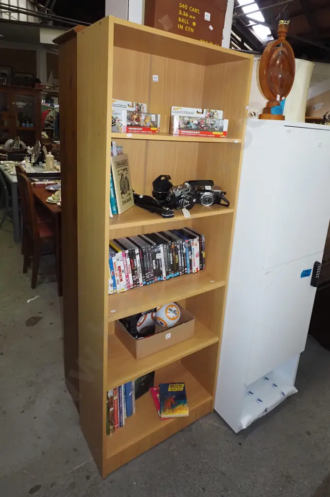 mdf faux wood veneer bookcase H1770 W600 D295 Image 1++