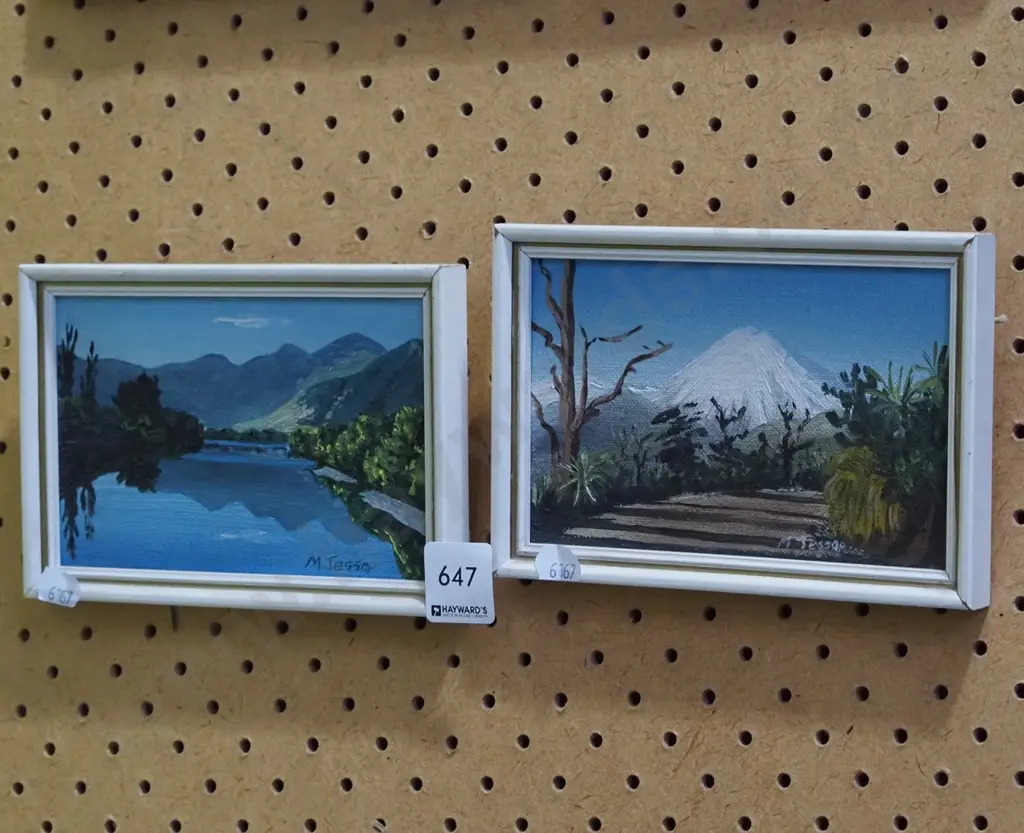 M Jessop - 2x small framed oils - landscapes Image 1++