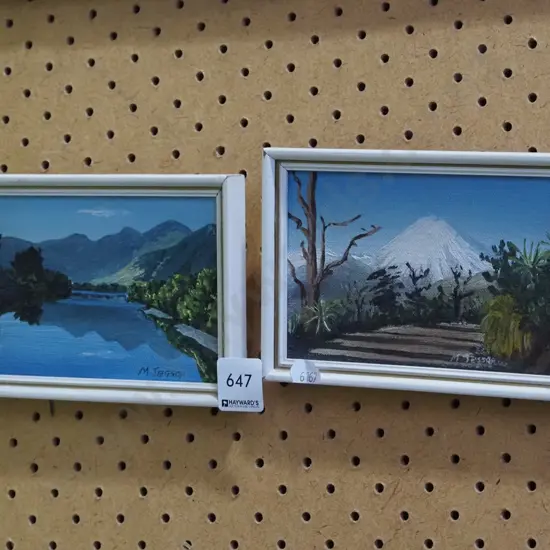 M Jessop - 2x small framed oils - landscapes