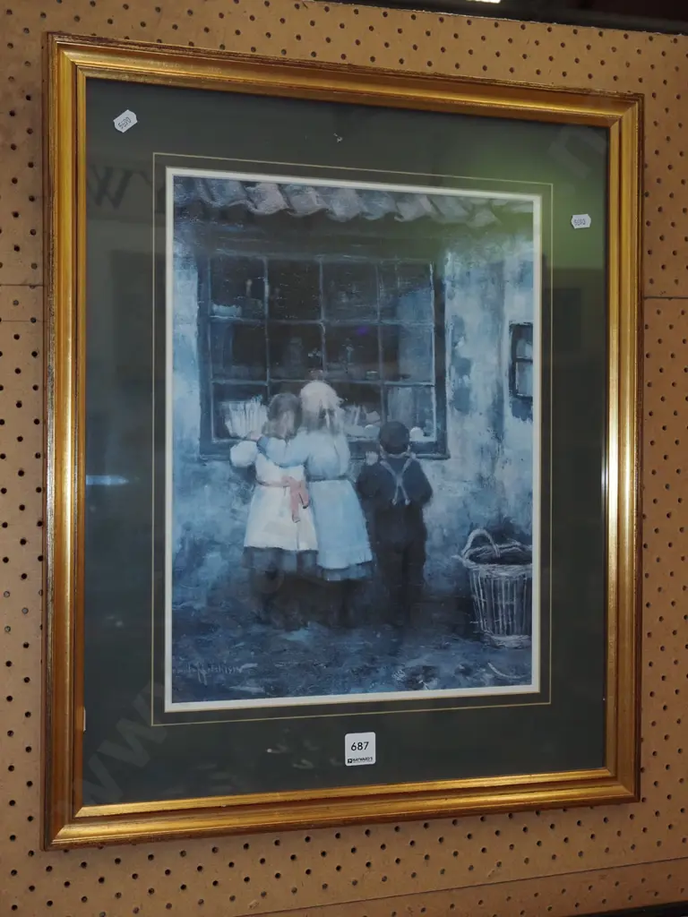 framed print - children looking in window Image 1++