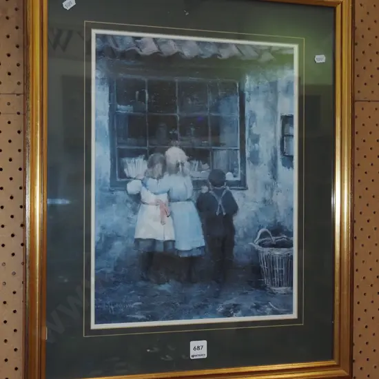 framed print - children looking in window