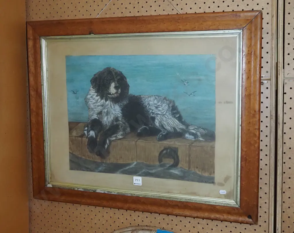 framed watercolour and pencil - significant foxing Image 1++