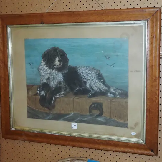 framed watercolour and pencil - significant foxing