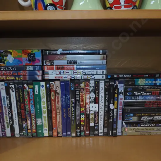 shelf of music DVDs