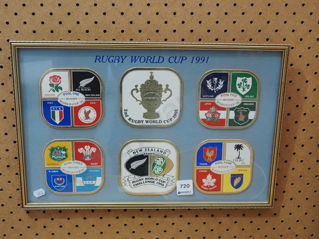 framed rugby world cup 1991 coasters Image 1++