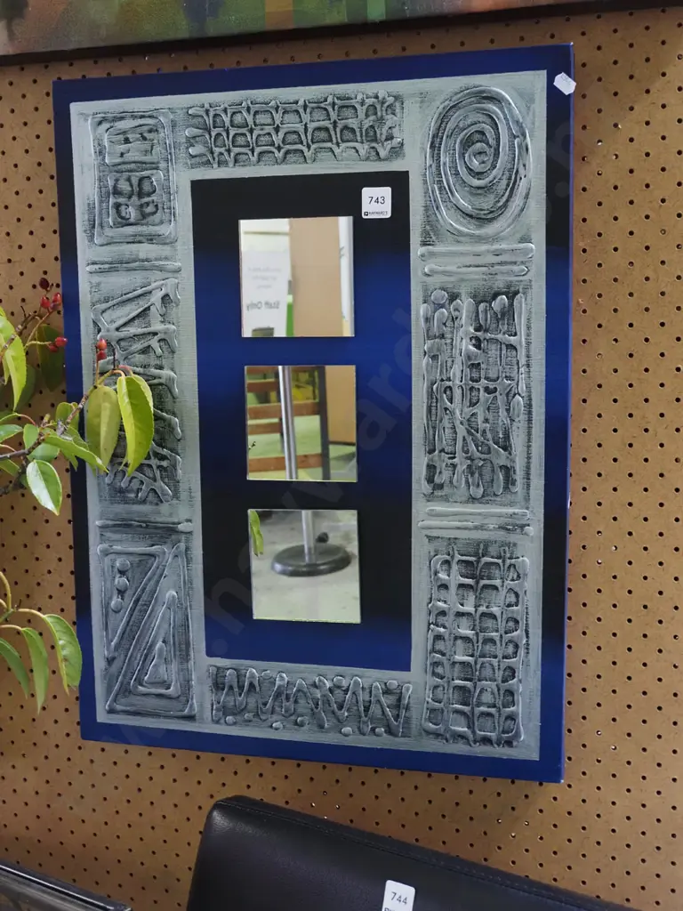 mixed media on canvas - abstract, tryptic mirror Image 1++