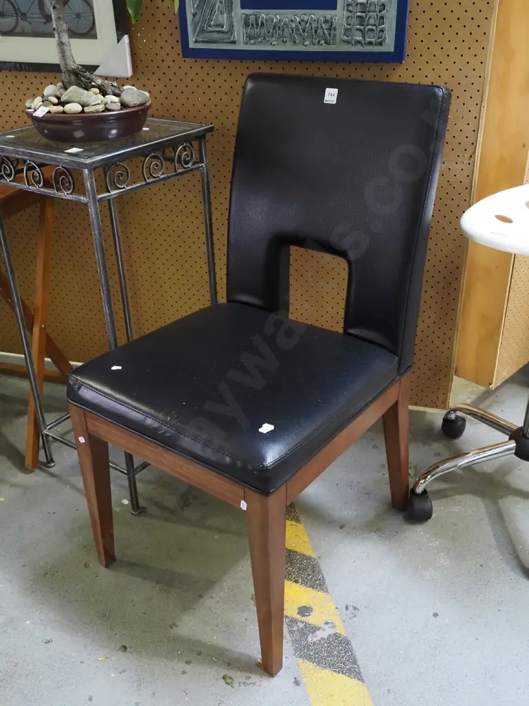 vinyl dining chair with cut out back - vinyl peeling in front Image 1++