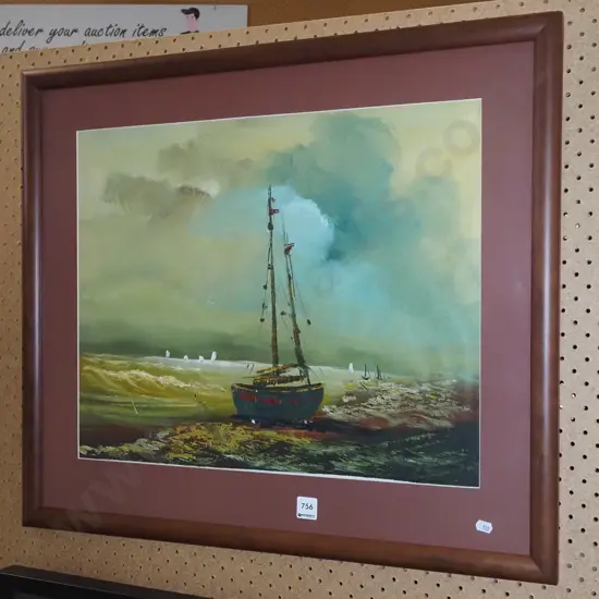 framed acrylic - sailing boats