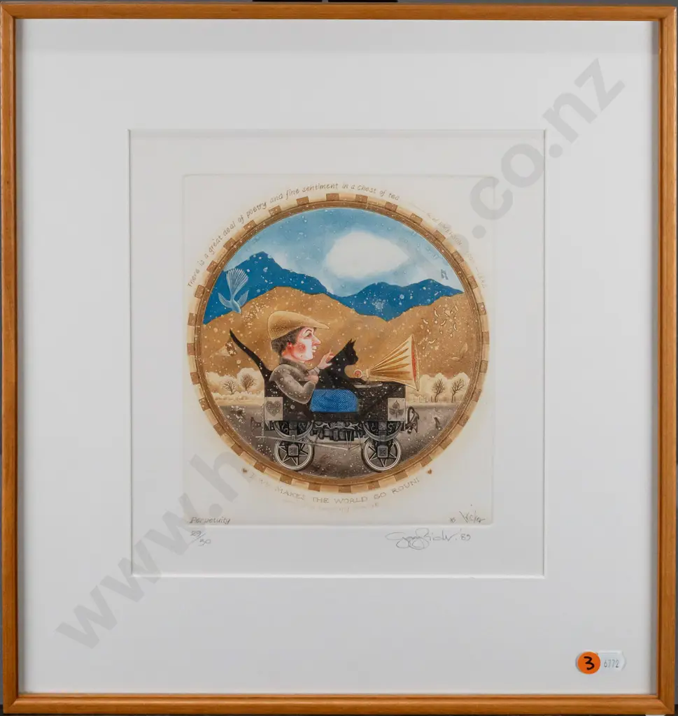 Gary Tricker 1985 -- framed etching on paper "Perpetuity" ed. 29/50 H-270 W-250 Image 1++