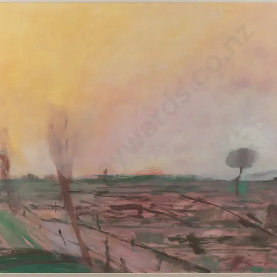 Zuna Wright, framed acrylic on paper, "Southland Winter" H-640 W-975