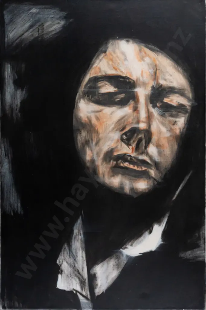 Ben Webb 1996 -- oil on stretched canvas, "Courbet From His Self Portrait" H-1200 W-800 Image 1++
