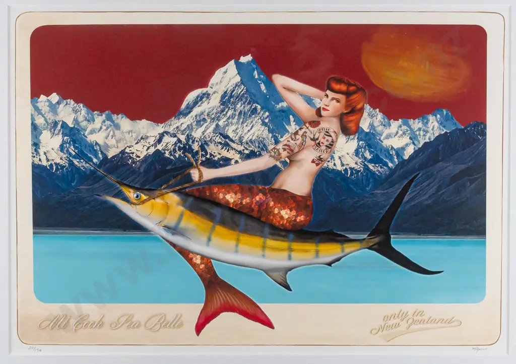 Marika Jones -- framed limited edition print "Mt Cook Sea Belle" ed. 25/150 Image 1++