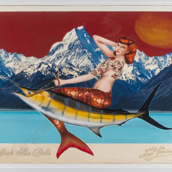 Marika Jones -- framed limited edition print "Mt Cook Sea Belle" ed. 25/150