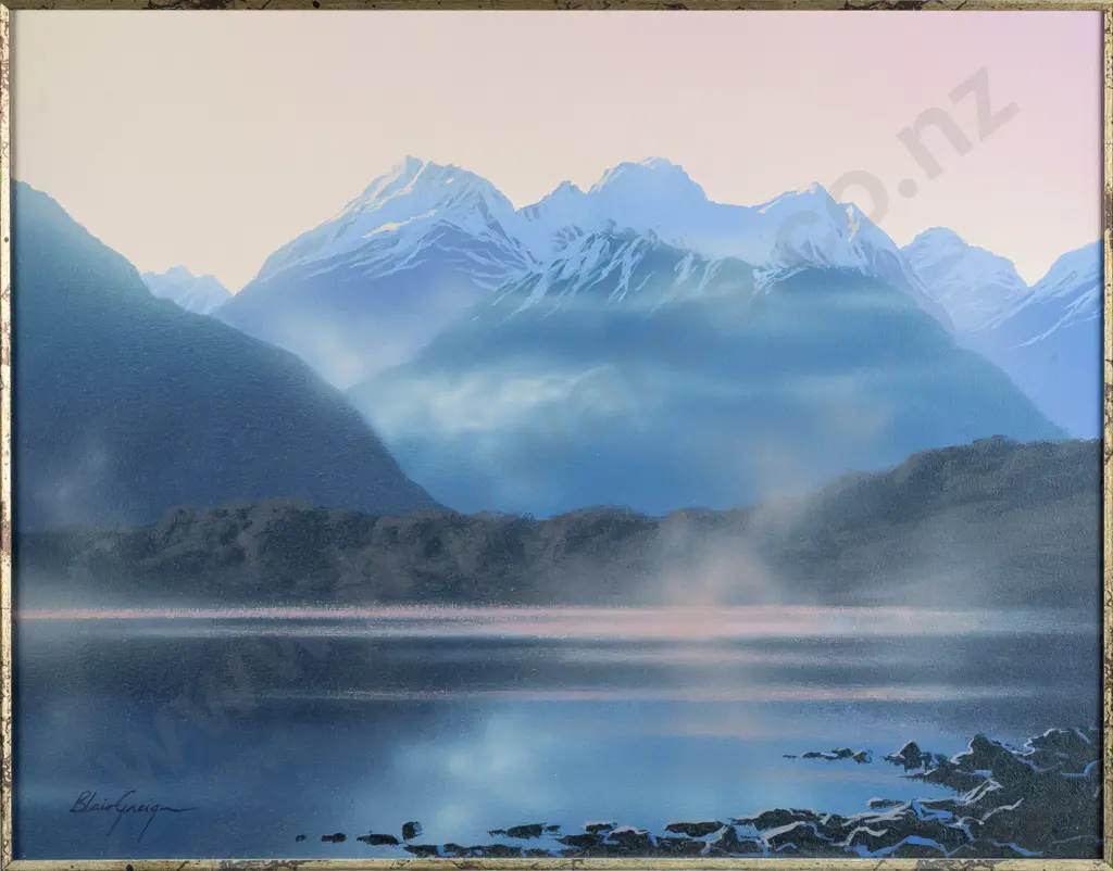 Blair Greig, framed oil on stretched canvas, "Evening, Near Glenorchy" H-345 W-445 Image 1++