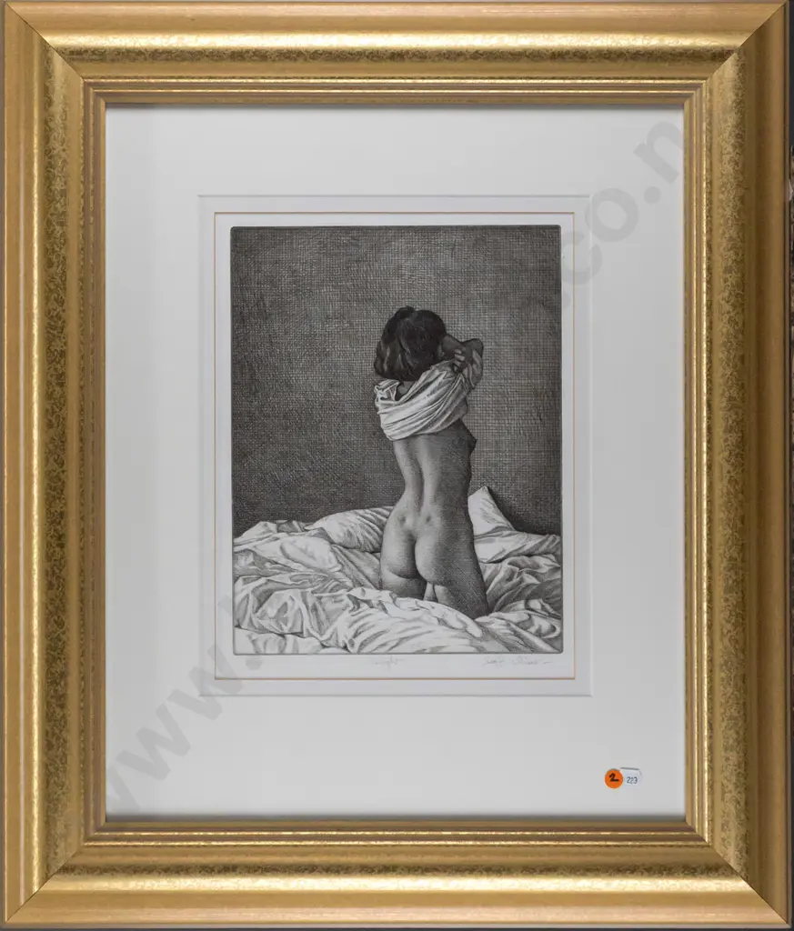 Geoff Williams -- framed etching & aquatint on canvas "Twilight" ed. 8/10 H-350 W-270 Image 1++