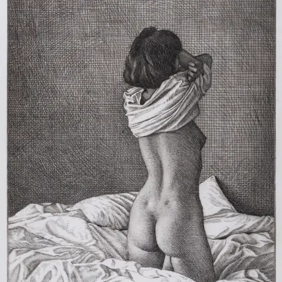 Geoff Williams -- framed etching & aquatint on canvas "Twilight" ed. 8/10 H-350 W-270