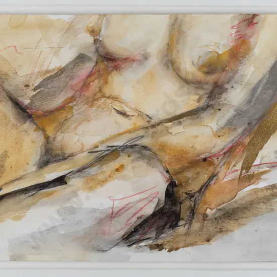 Angus Watson -- framed mixed media on paper, nude, H-235 W-415