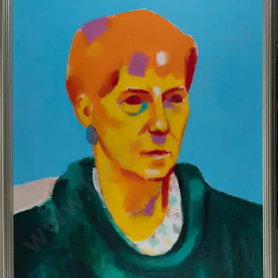 John Z Robinson 1994 -- framed acrylic on canvas "Jennifer" H-745 W-595