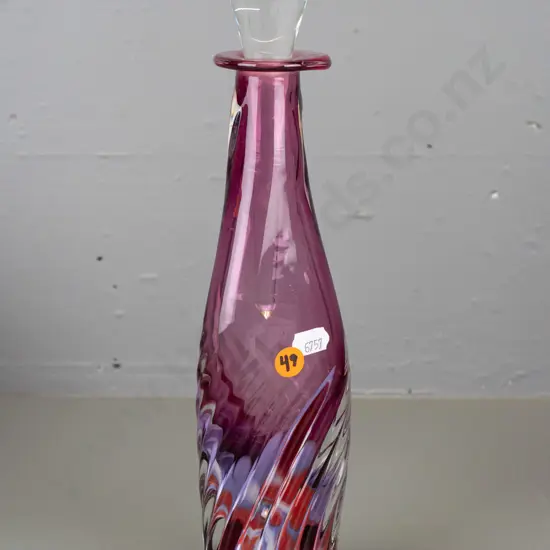 Peter Viesnik 2004 -- glass bottle with glass stopper, signed H-310 W-80