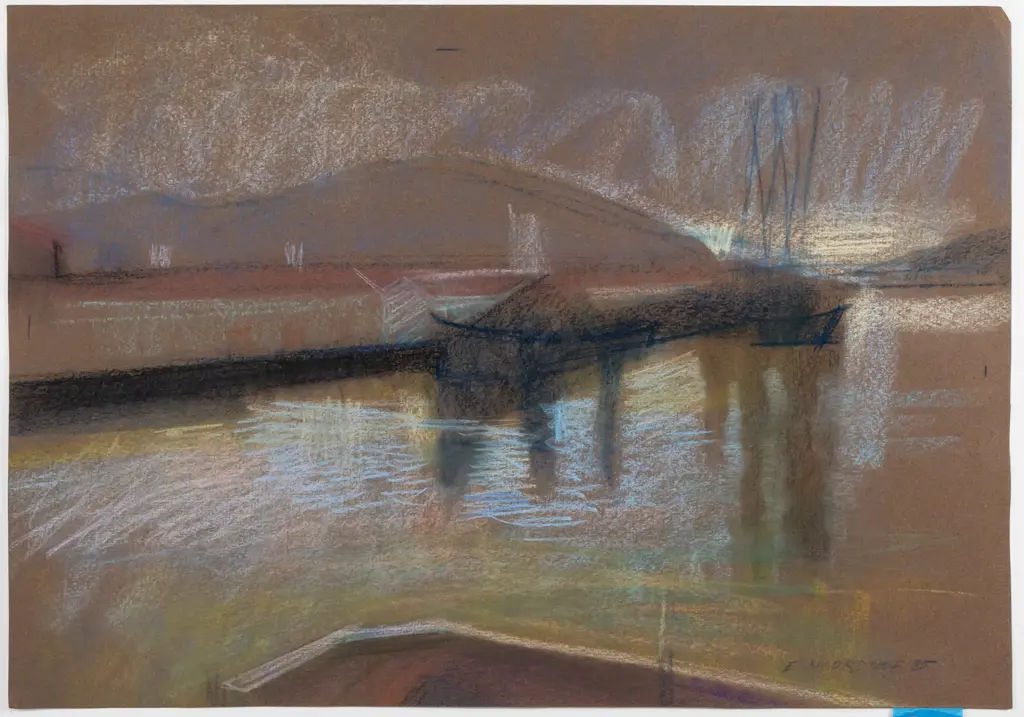 Els Noordhof 1985 -- unframed pastel on paper, coastal scene H-360 W-520 Image 1++