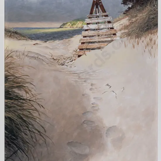Phillip Edwards -- framed acrylic on board "A Walk in the Dunes" H-490 W-295