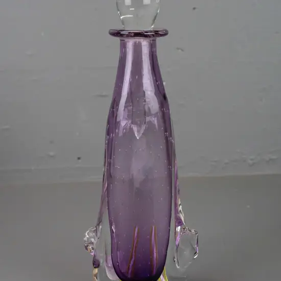 Peter Viesnik 2004 -- glass bottle with glass stopper, signed H-270 W-100